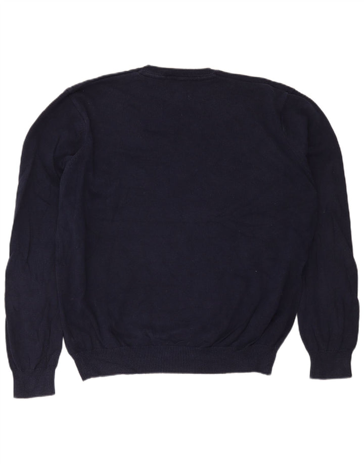 Marks & Spencer Herren-Pullover mit V-Ausschnitt, 2XL, marineblaue Baumwolle
