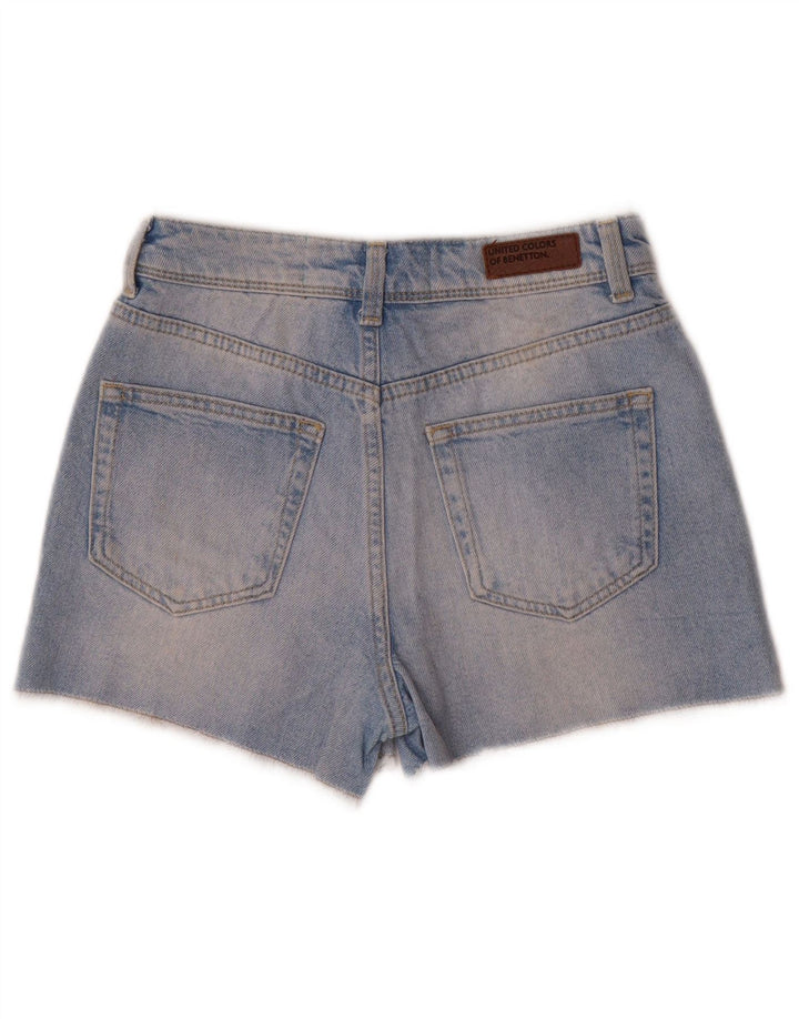 BENETTON Damen Jeansshorts W25 XS Blaue Baumwolle