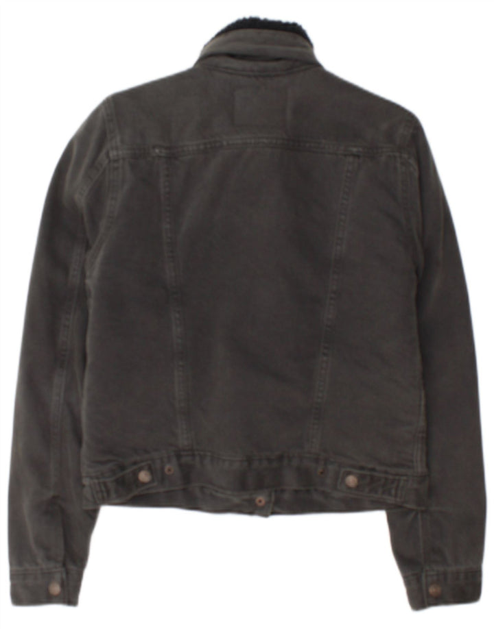 Levi's Sherpa-Jeansjacke für Damen, UK 10, Größe S, graue Baumwolle