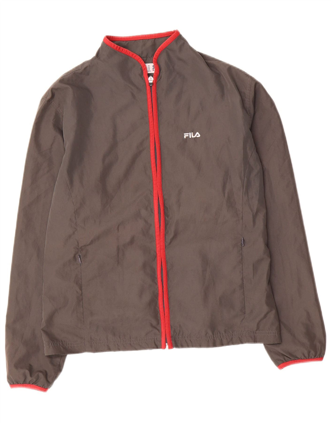Fila Herren-Trainingsanzugoberteil aus mittelgrauem Polyester