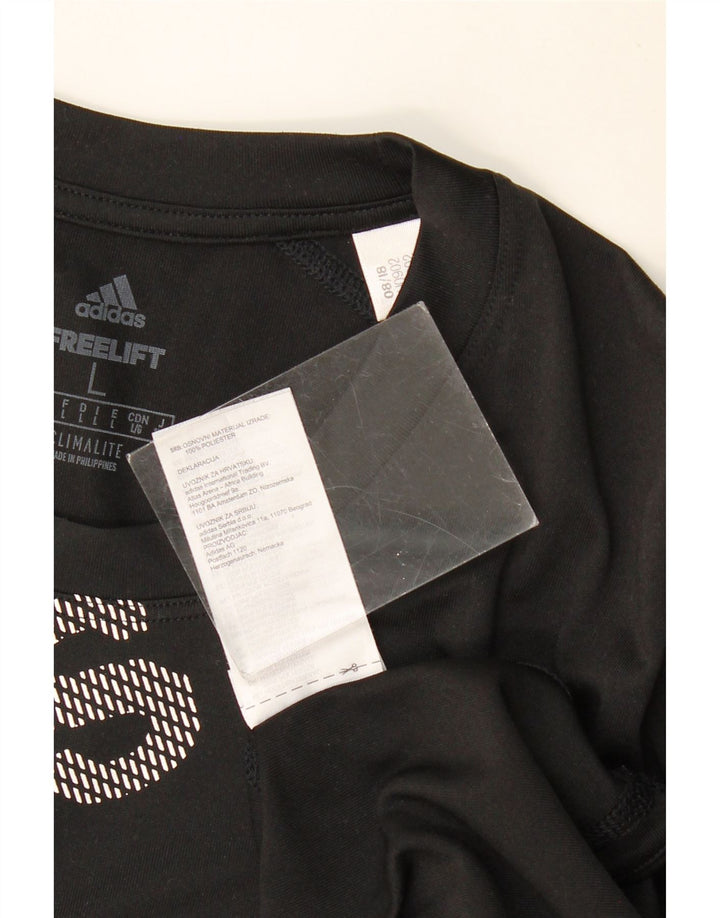 ADIDAS Herren Climalite Graphic T-Shirt Top Large Schwarz Polyester