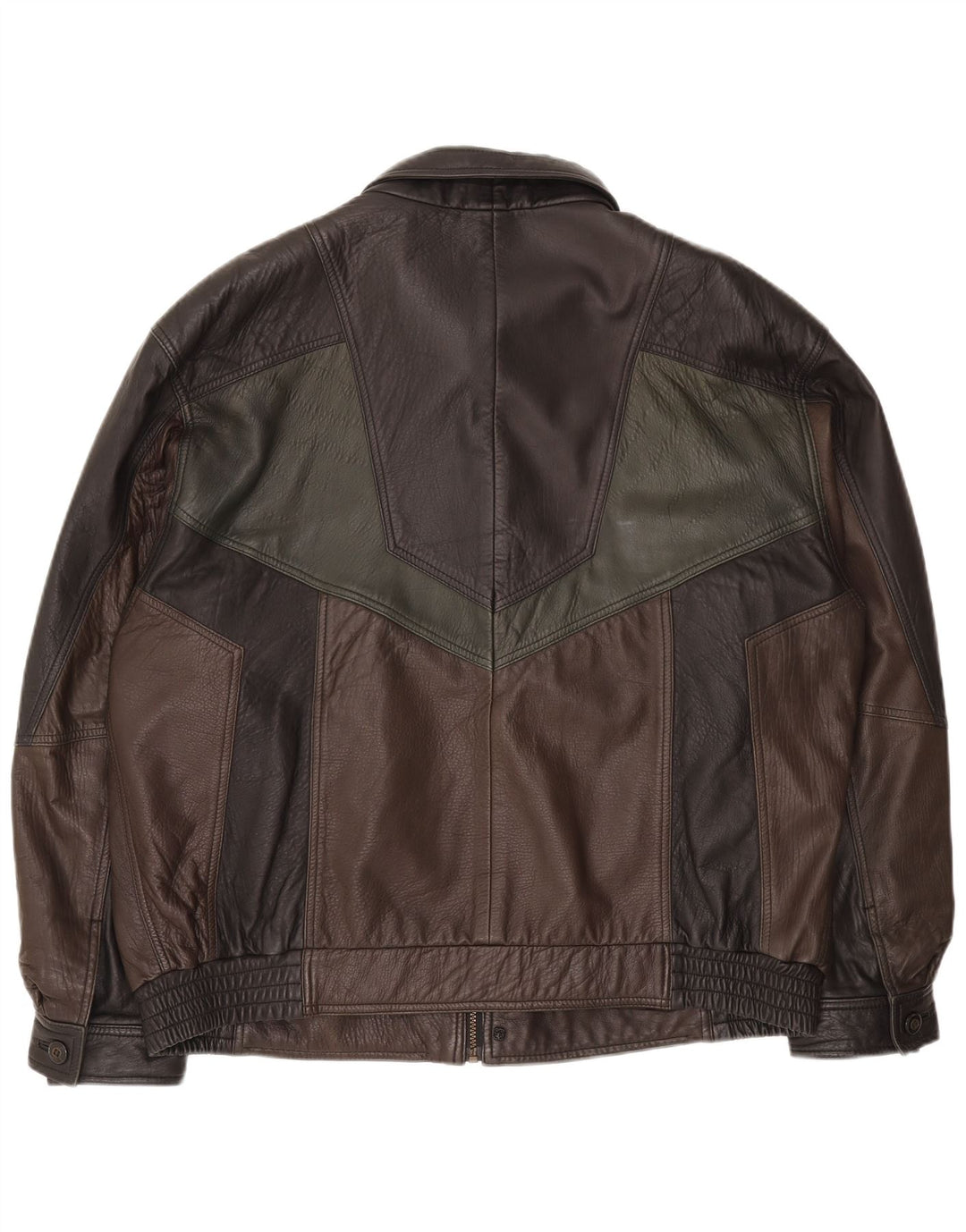 Asgard Herren-Lederjacke, UK 44, 2XL, Schwarz, Farbblock
