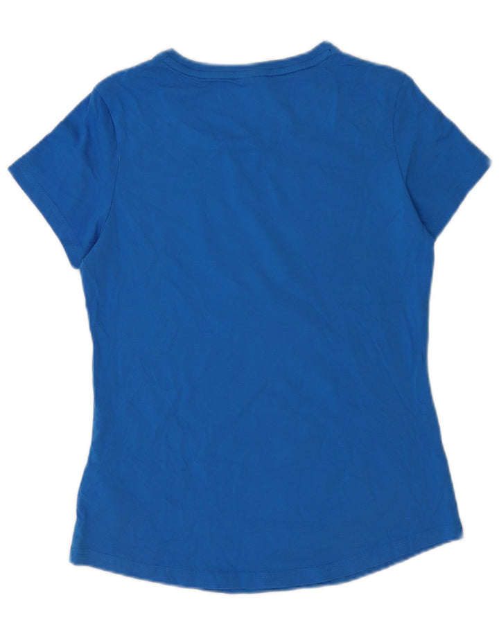 Puma Damen T-Shirt Top UK 12 Mittelblaue Baumwolle