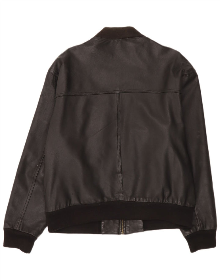 Vintage Herren Bomber Lederjacke UK 38 Medium Schwarz