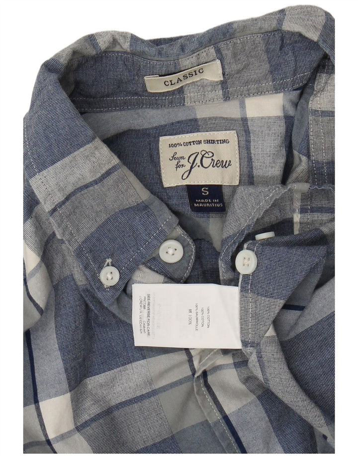 J. CREW Herren-Hemd mit klassischer Passform, klein, blau kariert, Baumwolle