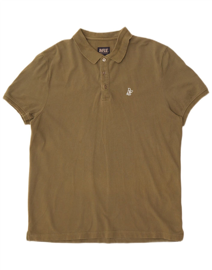 Rifle Herren Poloshirt 2XL Khaki Baumwolle
