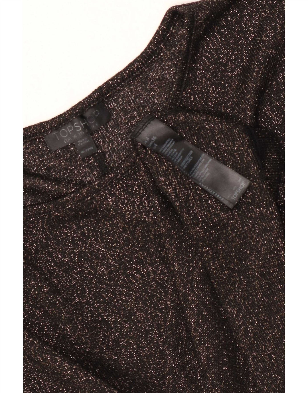 Topshop Damen-T-Shirt in Übergröße, Gr. 8, Größe S, schwarz gesprenkeltes Polyester