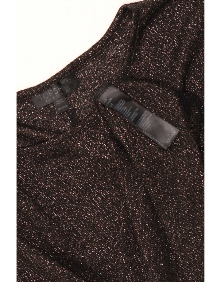 Topshop Damen-T-Shirt in Übergröße, Gr. 8, Größe S, schwarz gesprenkeltes Polyester