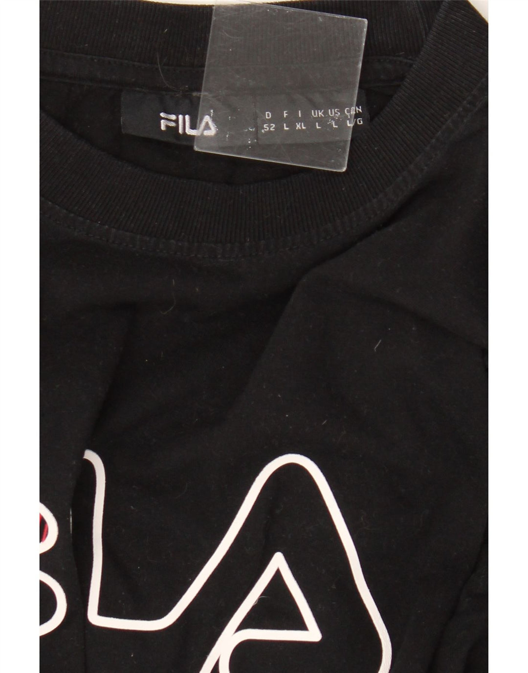 Fila Herren T-Shirt mit Grafik, Größe L, Schwarz