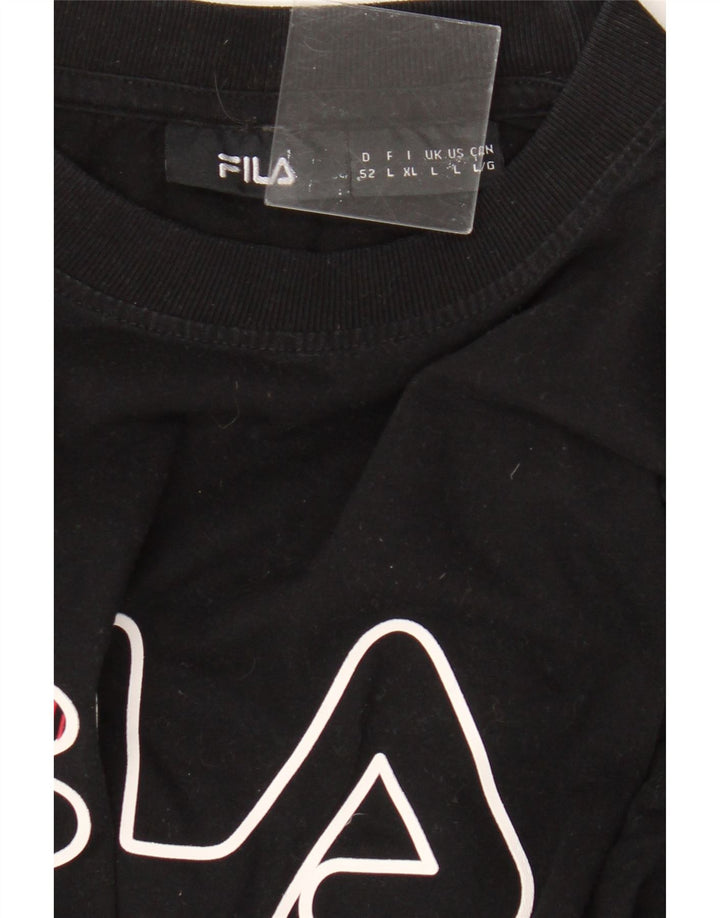 Fila Herren T-Shirt mit Grafik, Größe L, Schwarz