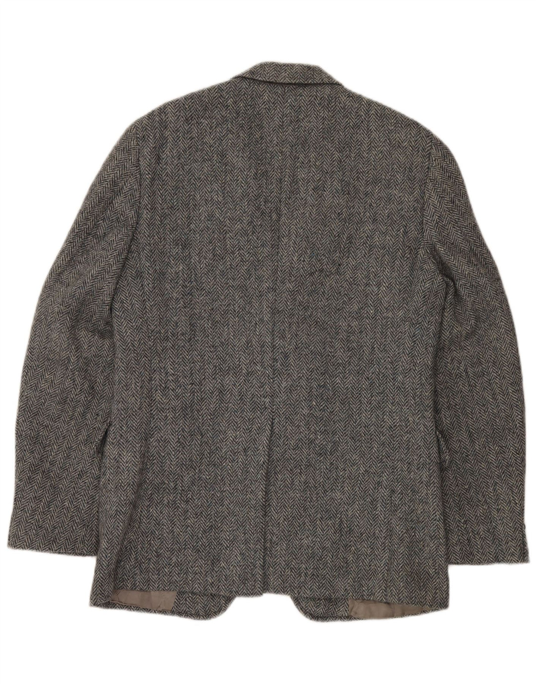 J.S.A. BANK Herren-Blazer mit 2 Knöpfen, UK 38, mittelgraue Wolle mit Fischgrätenmuster