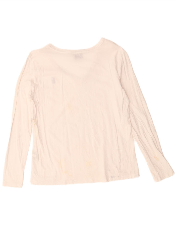 Ralph Lauren Damen Top Langarm UK 16 Large Weiße Baumwolle