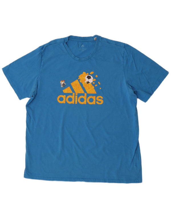 Adidas Herren Grafik T-Shirt Top XL Blau Baumwolle