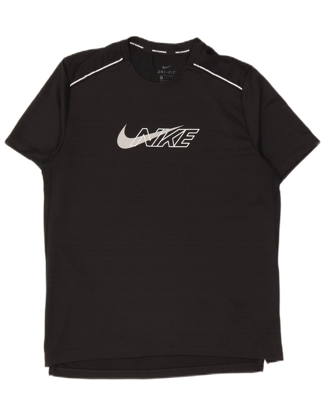 Nike Herren Dri Fit Graphic T-Shirt Top Mittelschwarzes Polyester