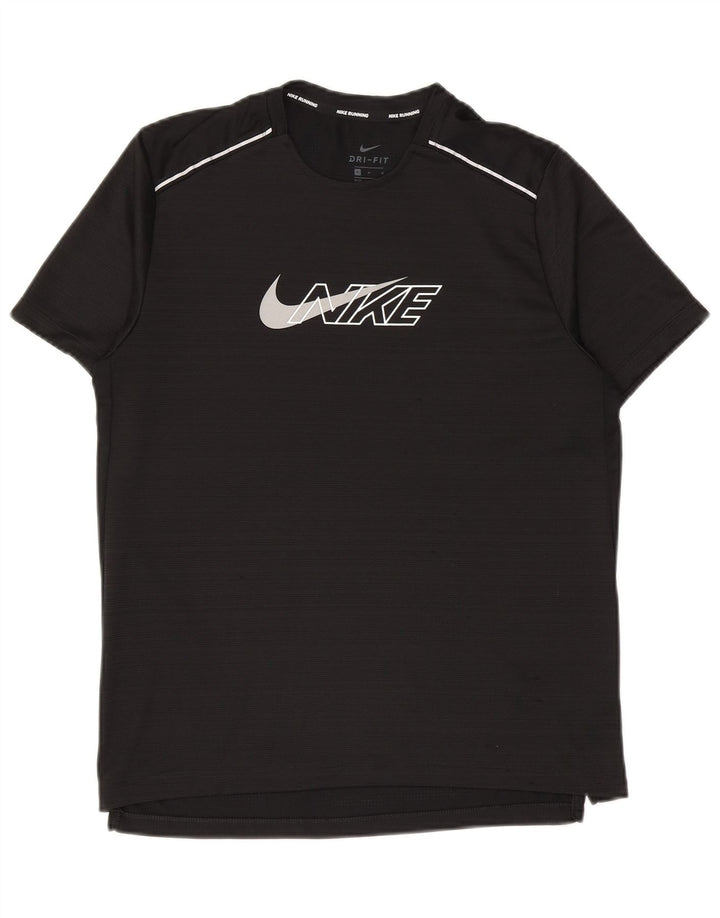 Nike Herren Dri Fit Graphic T-Shirt Top Mittelschwarzes Polyester