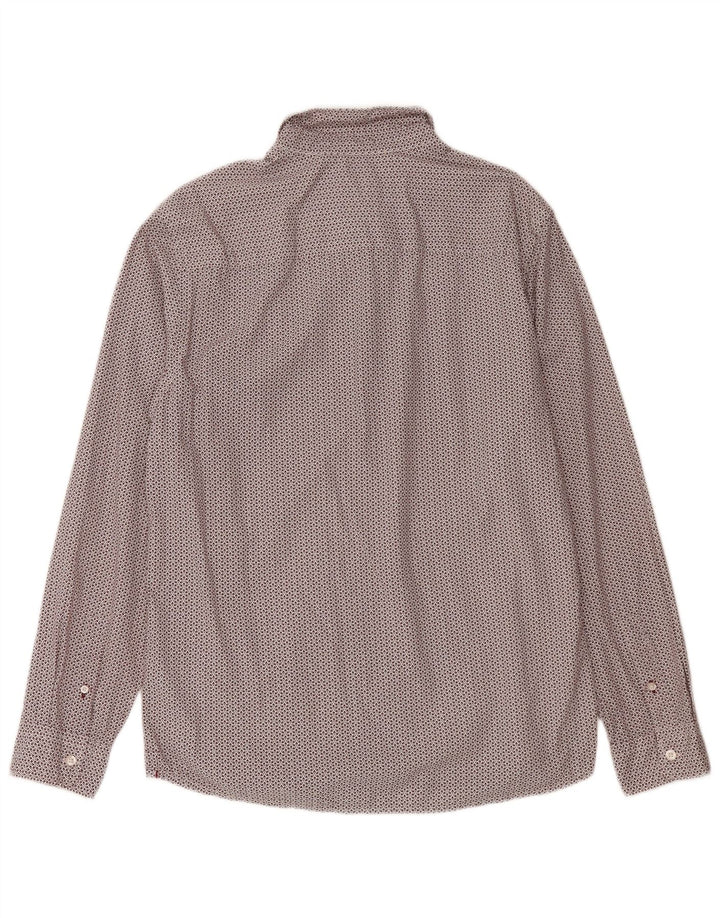 WHITE STUFF Mens Abstract Pattern Classic Fit Shirt Medium Burgundy Cotton