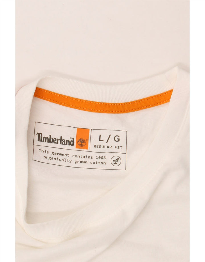 TIMBERLAND Herren-T-Shirt mit normaler Passform, groß, aus weißer Baumwolle