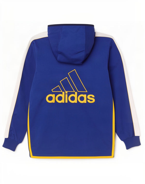 Adidas Herren-Trainingsanzugoberteil mit Grafik, UK, Größe 34/36, klein, blau, Farbblock