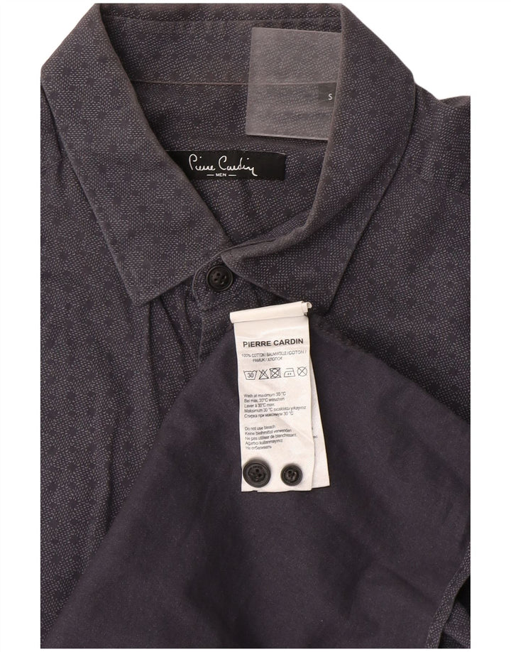 Pierre Cardin Herrenhemd, klein, grau gefleckte Baumwolle