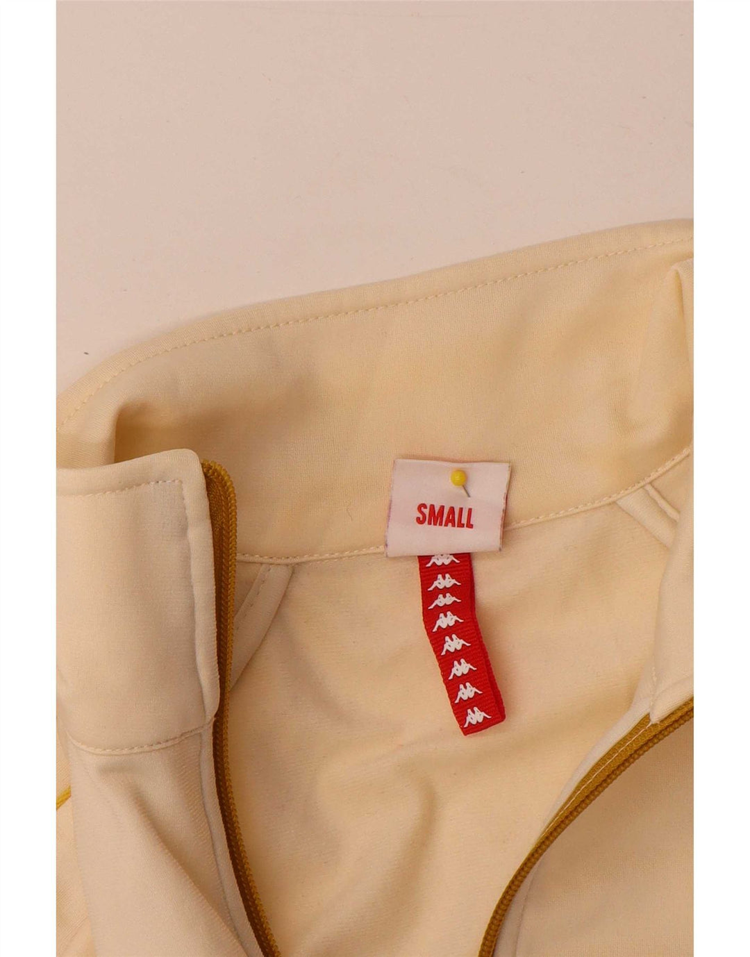 Kappa Damen-Trainingsanzugoberteil mit Grafik, UK 10, Größe S, Beige, Farbblock