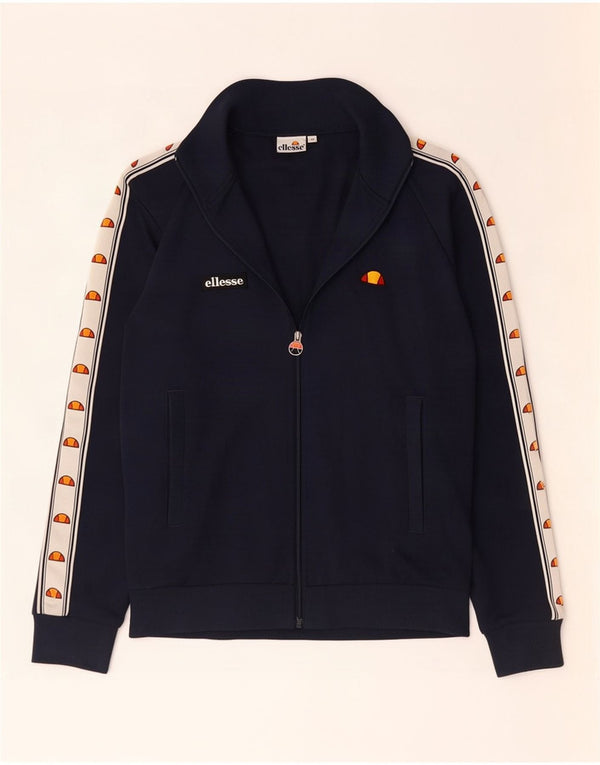 Ellesse Herren-Trainingsanzugoberteil mit Grafik, mittleres Marineblau, Farbblock