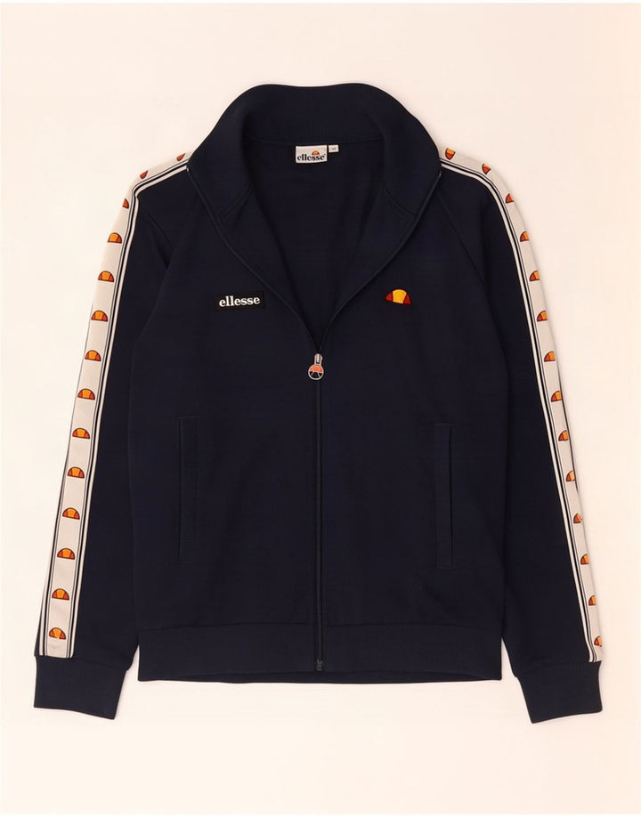 Ellesse Herren-Trainingsanzugoberteil mit Grafik, mittleres Marineblau, Farbblock