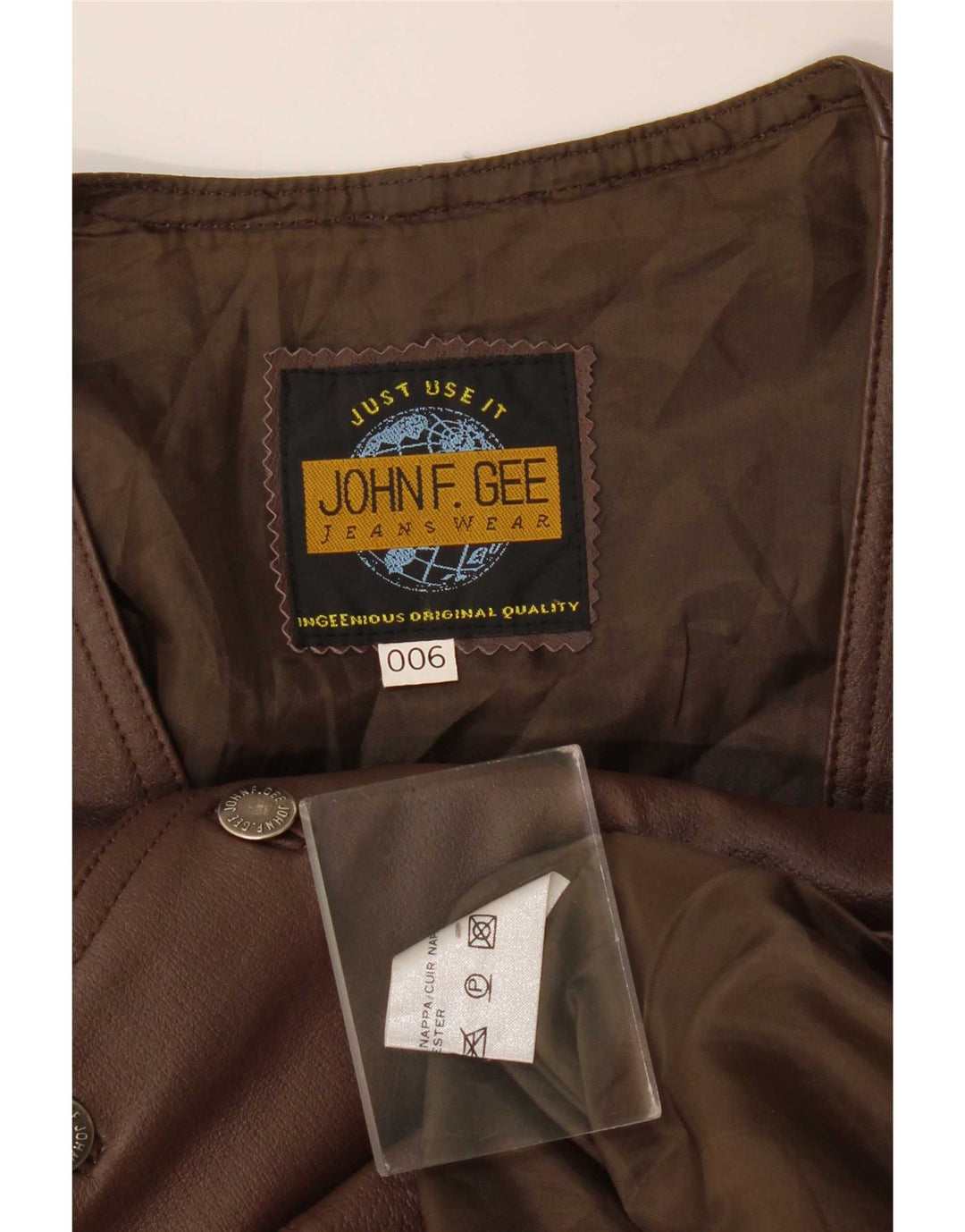 John F. Gee Herren Lederweste Mittelbraun