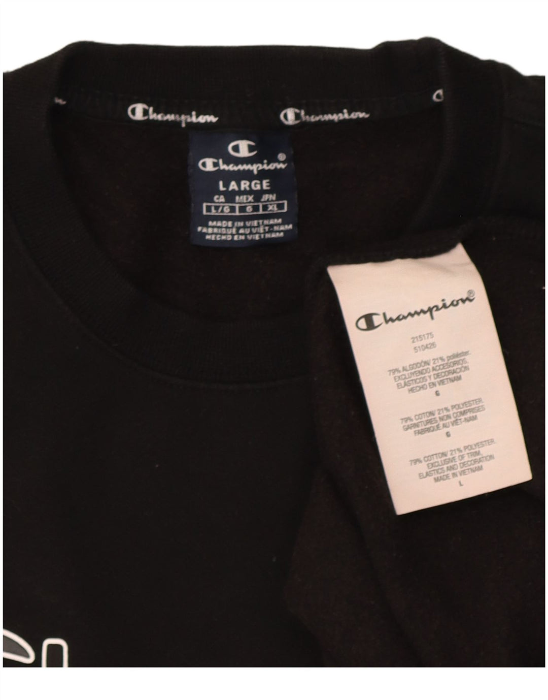 Champion Herren-Sweatshirt mit Grafik, groß, aus schwarzer Baumwolle