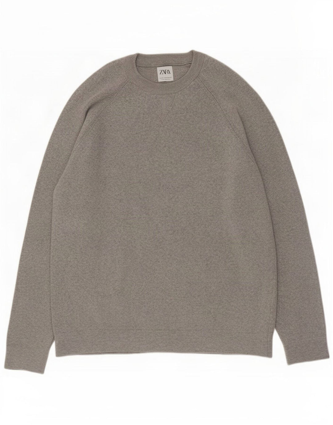 Zara Herren-Pullover mit Rundhalsausschnitt, mittelgrau