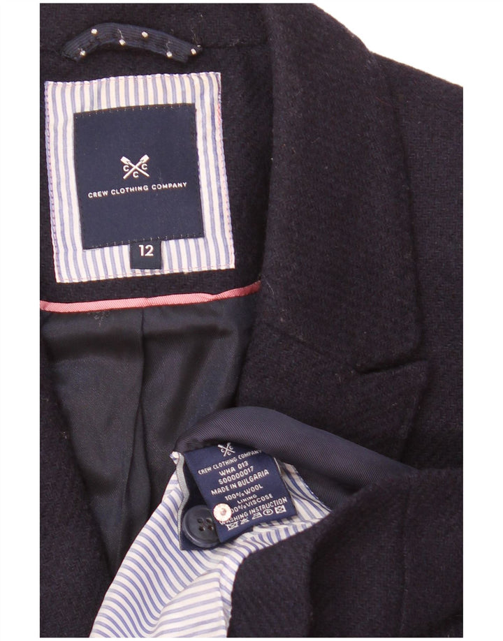 Crew Clothing Damen-Blazer mit 2 Knöpfen, UK 12, mittelmarineblaue Wolle