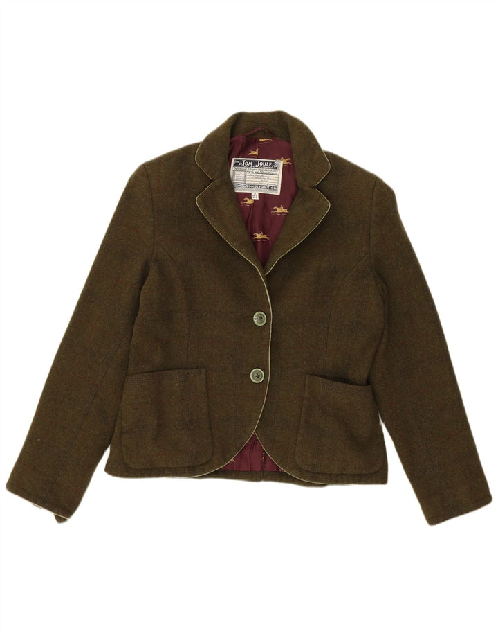 Joules Damen-Blazerjacke mit 2 Knöpfen, UK 10, kleine grüne Wolle