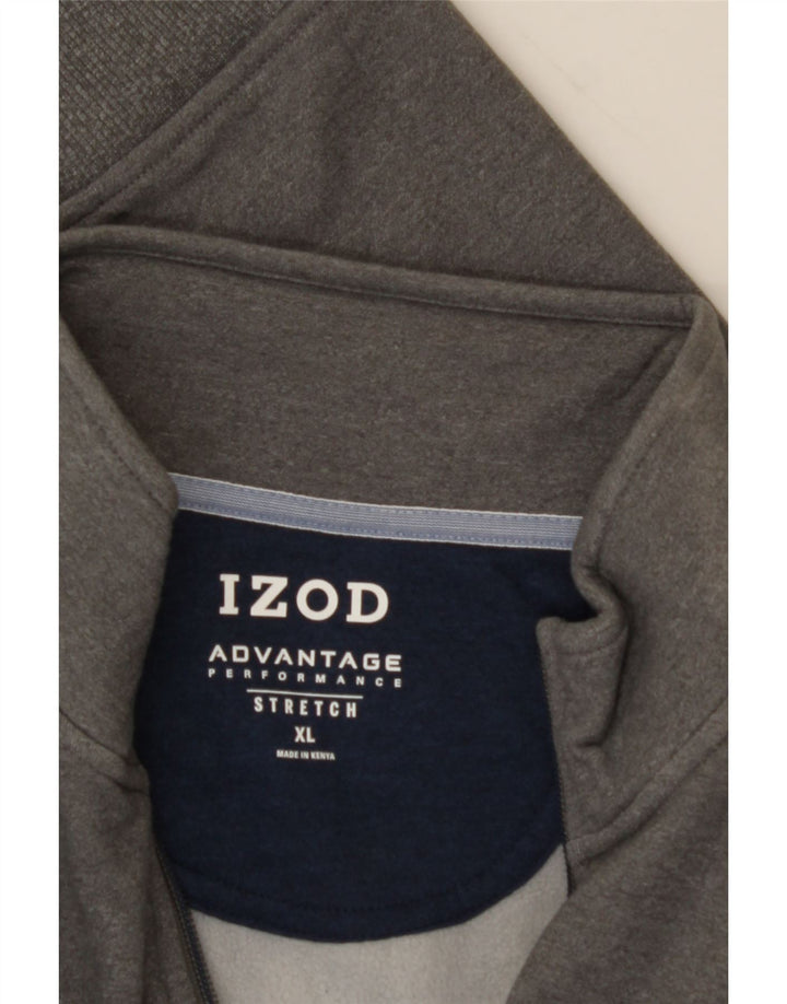IZOD Mens Zip Neck Sweatshirt Jumper XL Grey Polyester Vintage Izod and Second-Hand Izod from Messina Hembry 