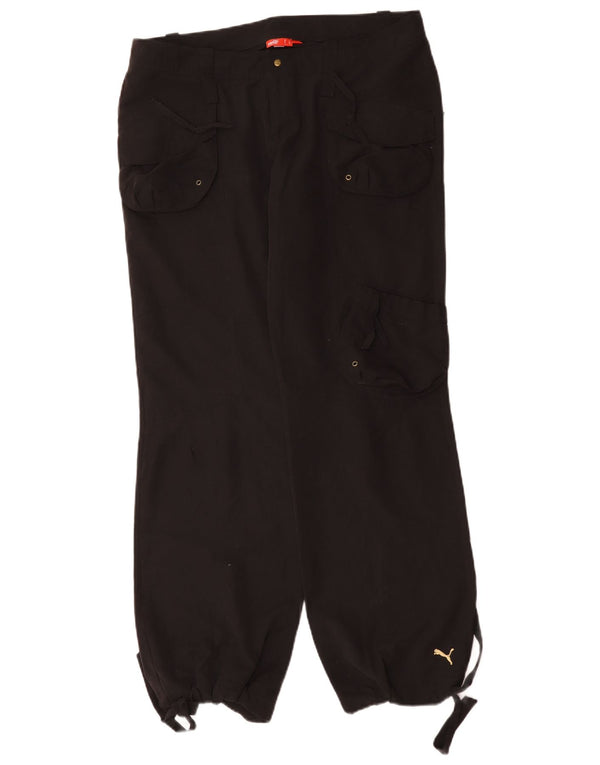 Puma Damen Jogger Cargo Hose UK 14 Large W36 L33 Schwarz