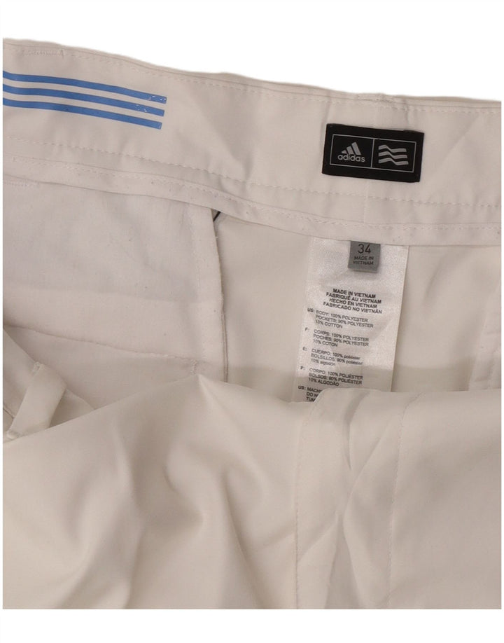 Adidas Herren Chino Shorts W34 Large Weiß Polyester