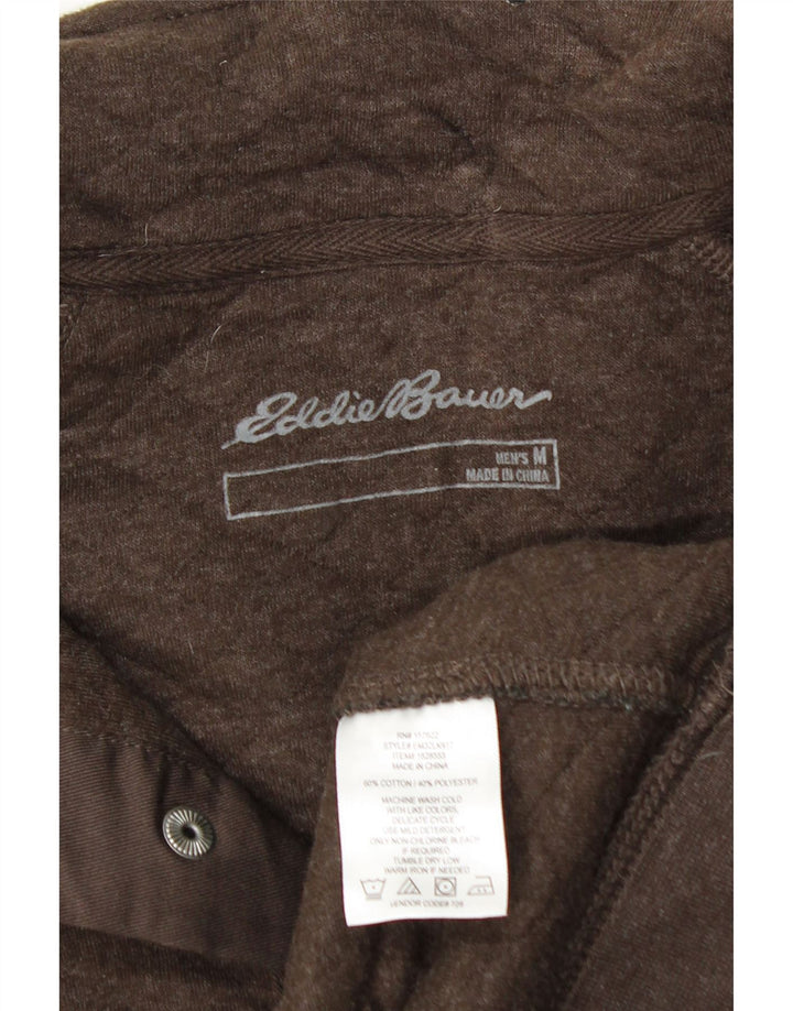 EDDIE BAUER Herren-Sweatshirt mit Knopfkragen, mittelbraune Baumwolle