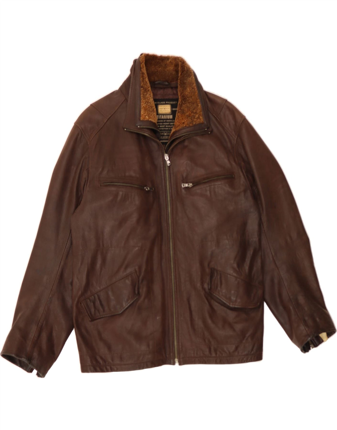 OAKWOOD Herren Lederjacke UK 40 Large Braun