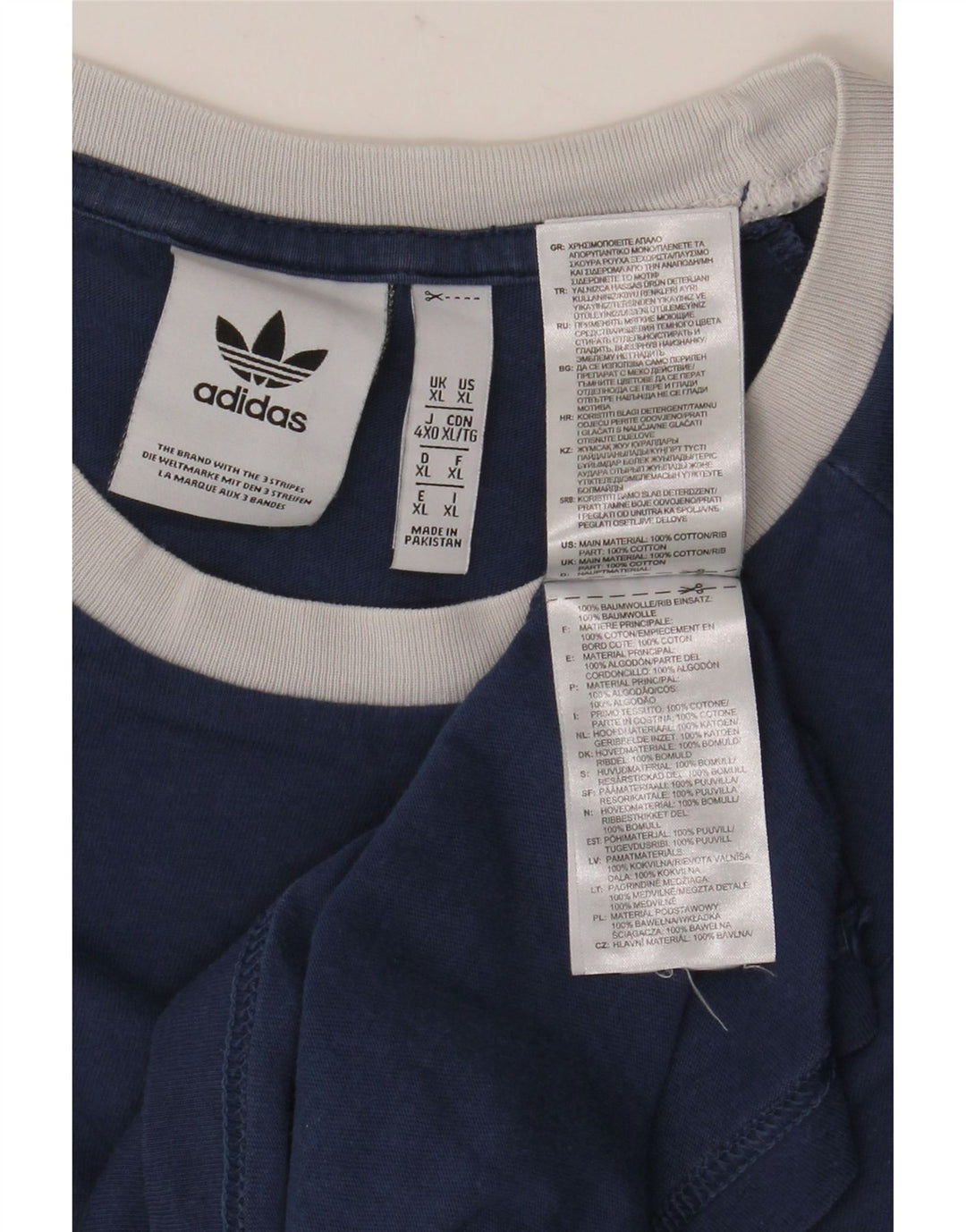 ADIDAS Herren T-Shirt Top XL Blau Baumwolle