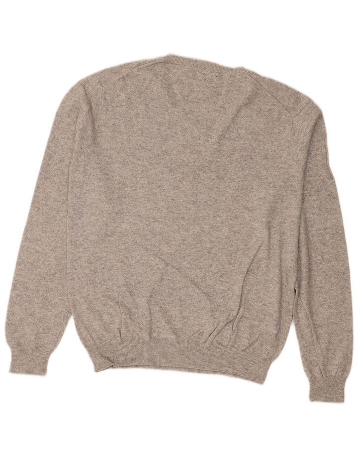 Sun68 Herren-Pullover mit V-Ausschnitt, groß, graue Baumwolle