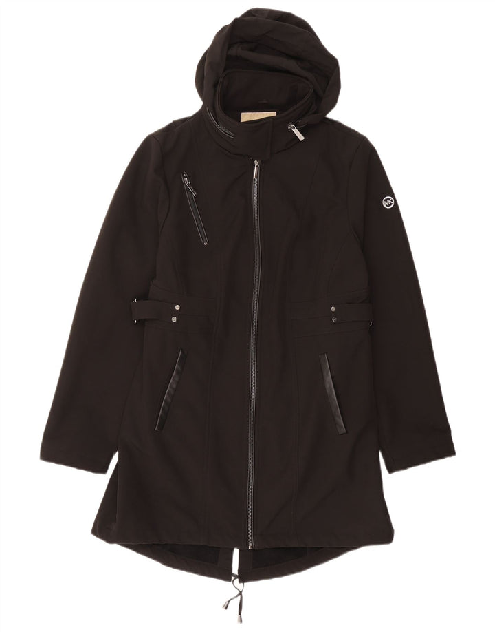 MICHAEL KORS Damen-Parkajacke mit Kapuze, UK 16, Größe L, Schwarz, Polyester