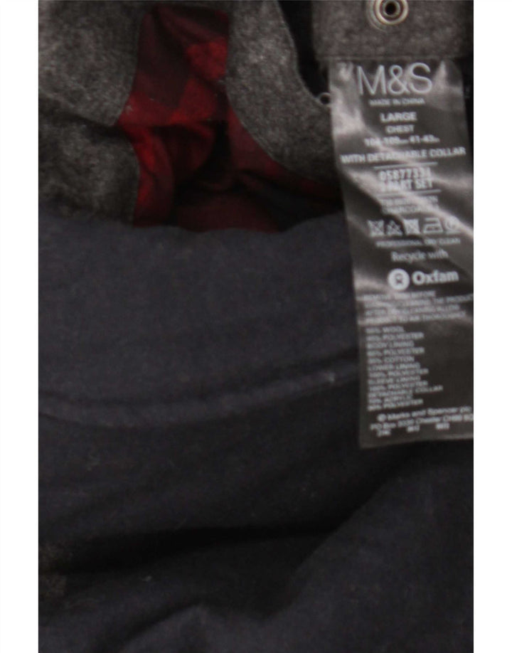 Marks & Spencer Herren Wattierte Jacke UK 41 Große graue Colourblock-Wolle