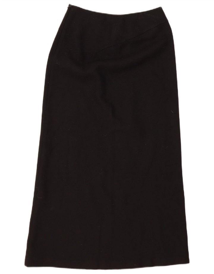 Hobbs Damen Maxirock UK 8 Small W30 Schwarze Wolle