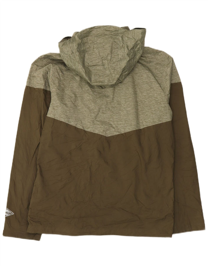 Columbia Herren-Regenjacke mit Kapuze, UK 38, mittleres Khaki, Farbblock-Polyester
