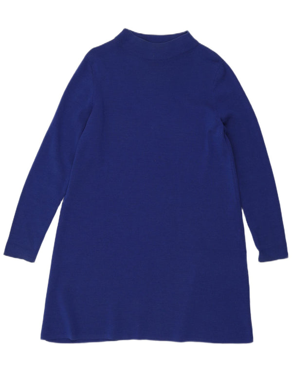 Cos Damen Pulloverkleid UK 10 Small Blaue Wolle