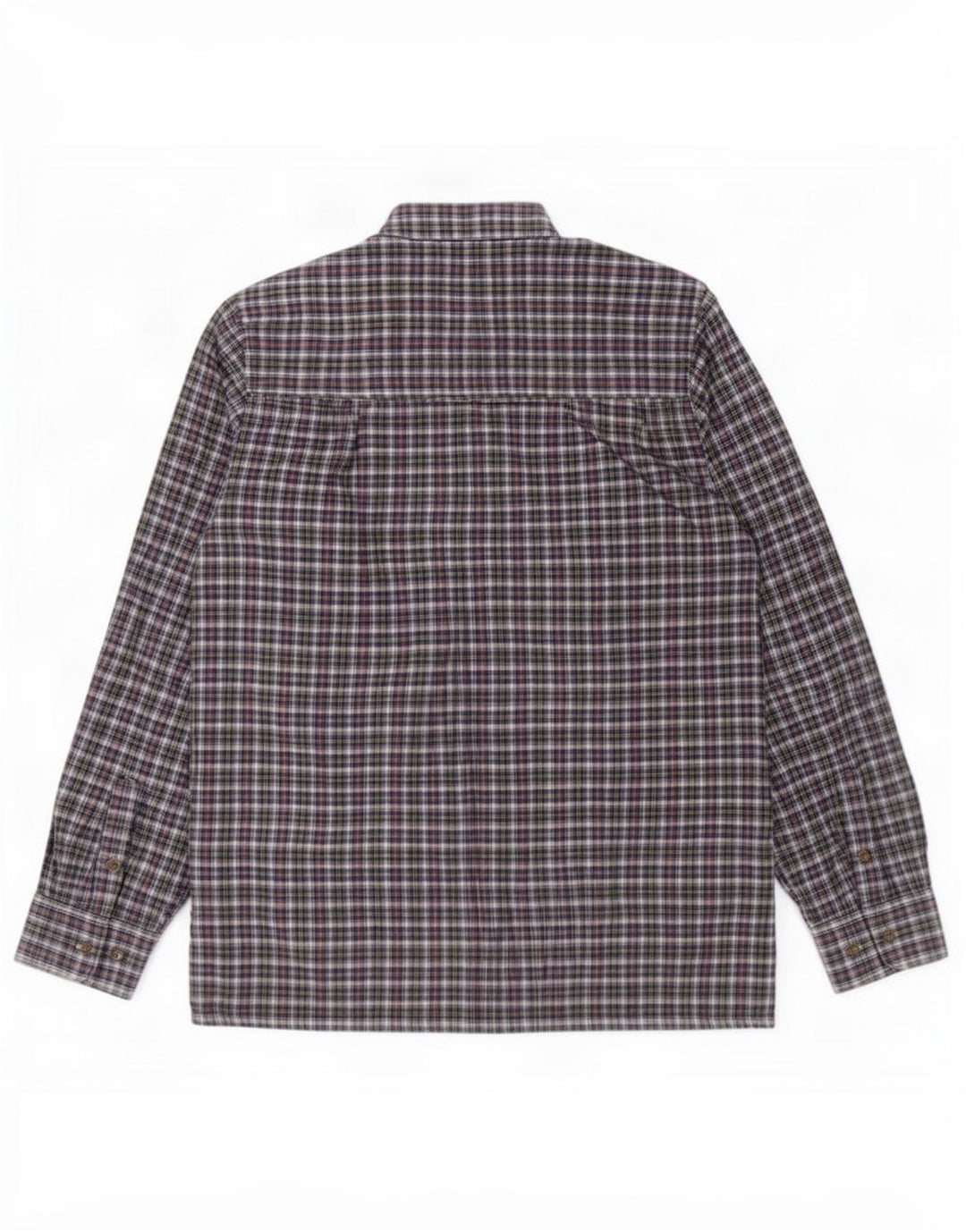 Vintage Herren Flanellhemd Größe 39/40 Mittelblau karierte Baumwolle