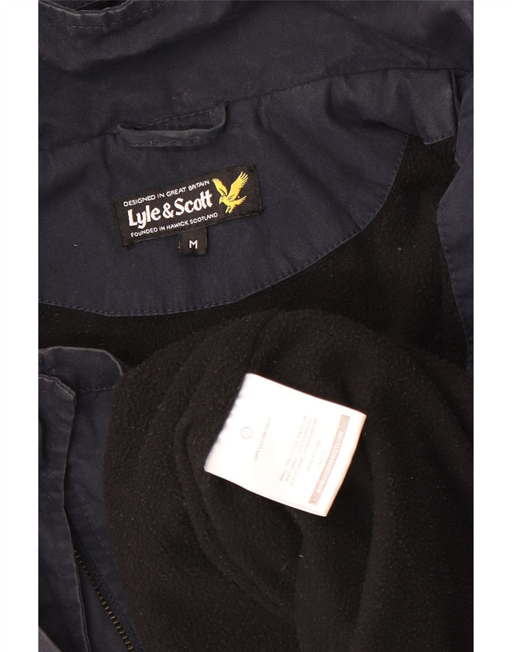 LYLE & SCOTT Herren-Windbreakerjacke mit Kapuze, UK 38, mittelmarineblaue Baumwolle