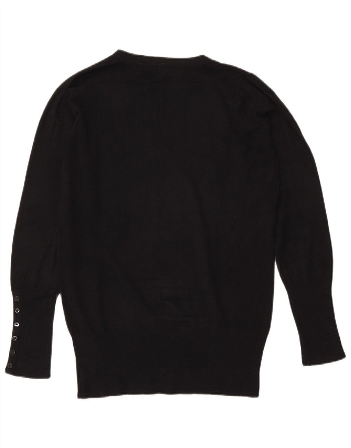 Zara Damen-Pullover mit V-Ausschnitt, Gr. 14, Mittelschwarz, Viskose
