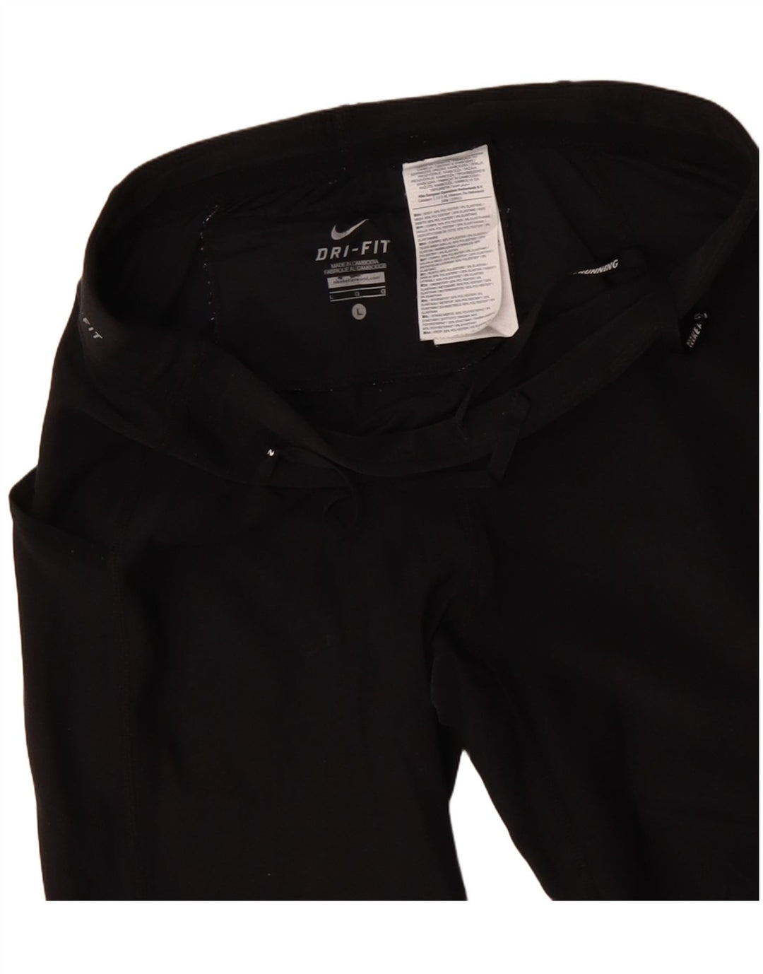 NIKE Womens Dri Fit Capri Trainingshose UK 14 Large Schwarz Polyester