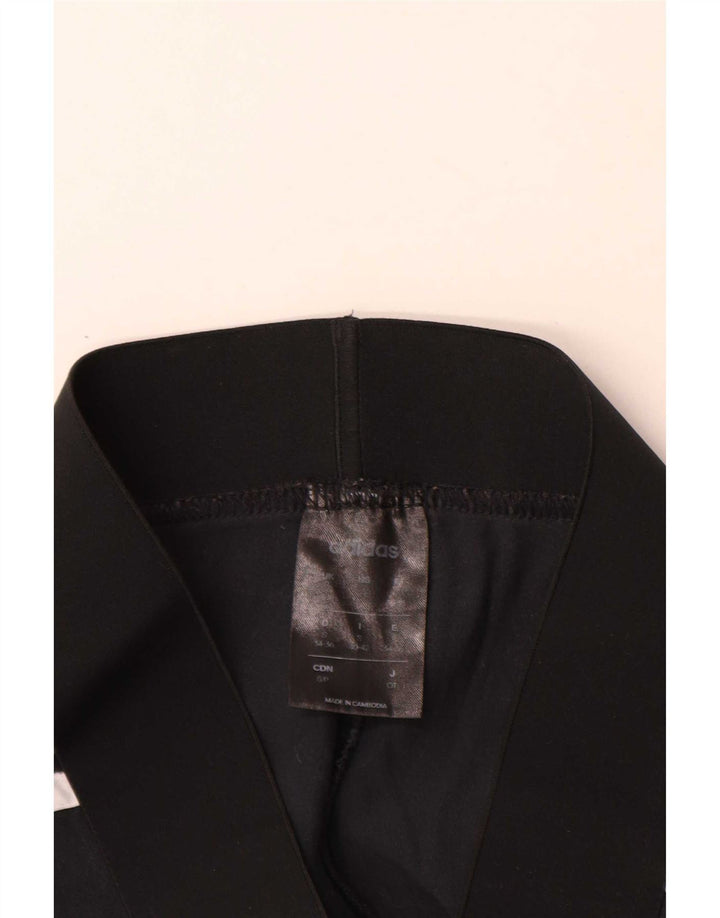 Adidas Damen Leggings UK 8/10 Small Schwarz Baumwolle