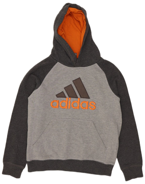 Adidas Kapuzenpullover mit Grafik für Jungen, 10–11 Jahre, Mittelgrau, Farbblock