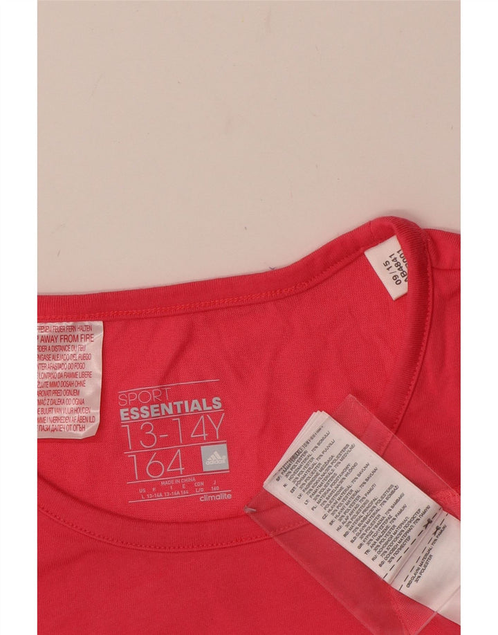ADIDAS Mädchen Climalite Graphic T-Shirt Top 13–14 Jahre rosa Baumwolle